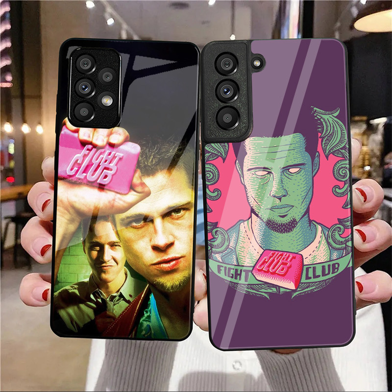 Clube De Luta 02 Caso Telefone Vidro Para Samsung Galaxy A16 A15 A25 A35 A55 A53 A54 A34 A14 A32 A52 4G 5G Capa A56 A54