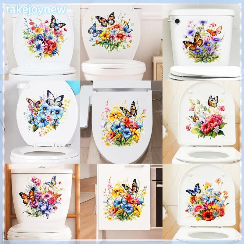 [takejoynewBR] Adesivo De Flor Para Vaso Sanitário-Decalque Universal À Prova D'água Tampa De Tbr em Oferta na Shopee