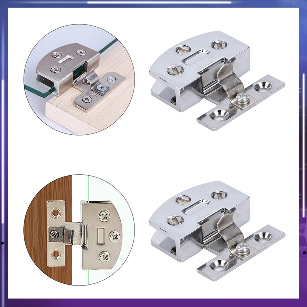 2 Peças Dobradiça Porta Chuveiro Vidro 90° Sem Moldura Aço Inoxidável 5-8mm Parafusos Acabamento Brilhante