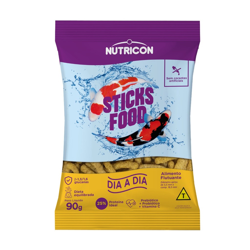 Ração Sticks Food Para Carpas Koi Dia-a-dia Nutricon 90g