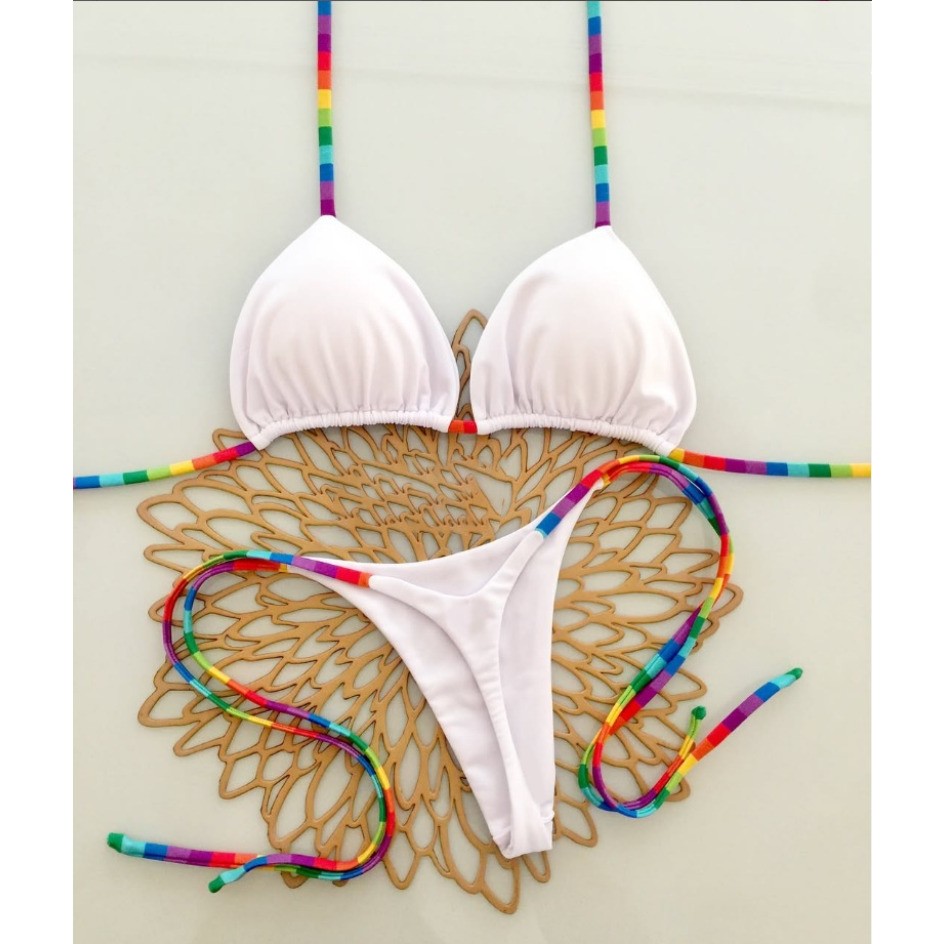 Biquíni feminino dividido maiô brasil praia maiô praia férias Biquini Feminino