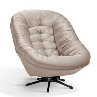 Poltrona Ibiza Sala Conforto em Veludo e Pés Giratórios em Oferta na Shopee