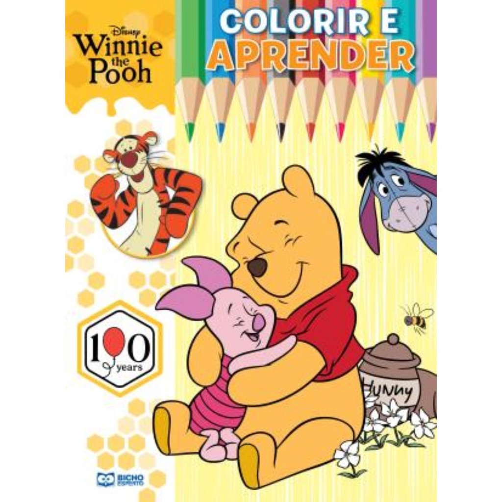 DISNEY COLORIR E APRENDER - URSINHO POOH em Oferta na Shopee