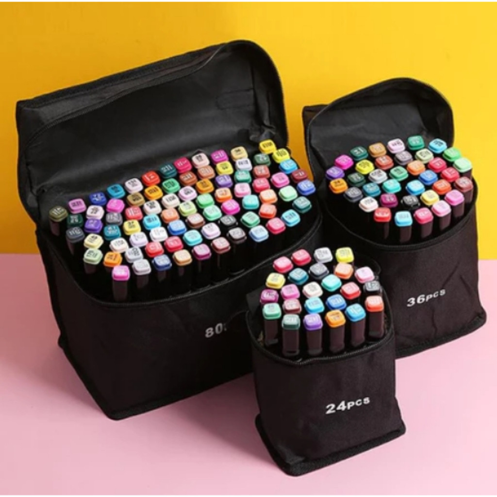 24/36/48/60/80/120/12 Peças Conjunto Caneta Marcadora De Ponta Dupla Conjunto De Canetas De Aquarela Especial em Oferta na Shopee