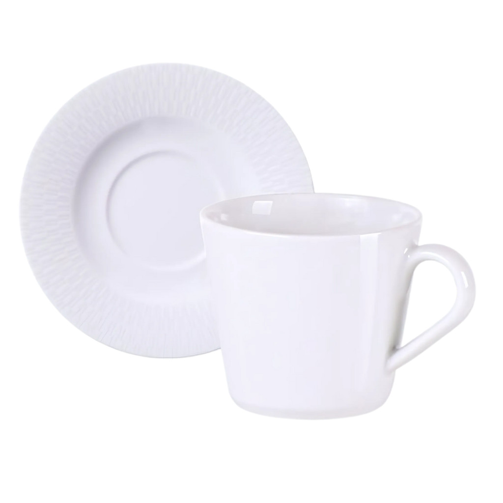 Xicara De Café Chá Com Pires 185ml Santorini Porcelana Branca Tramontina em Oferta na Shopee