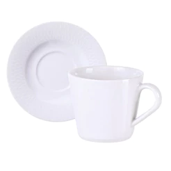Xicara De Café Chá Com Pires 185ml Santorini Porcelana Branca Tramontina