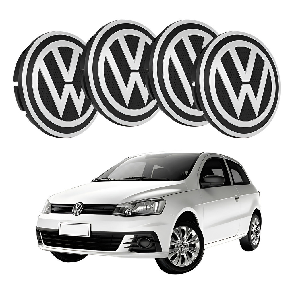 Kit Jogo Calotinhas Centro De Roda Miolo Calota Vw Volkswagen G5 G6 Fox Gol Polo