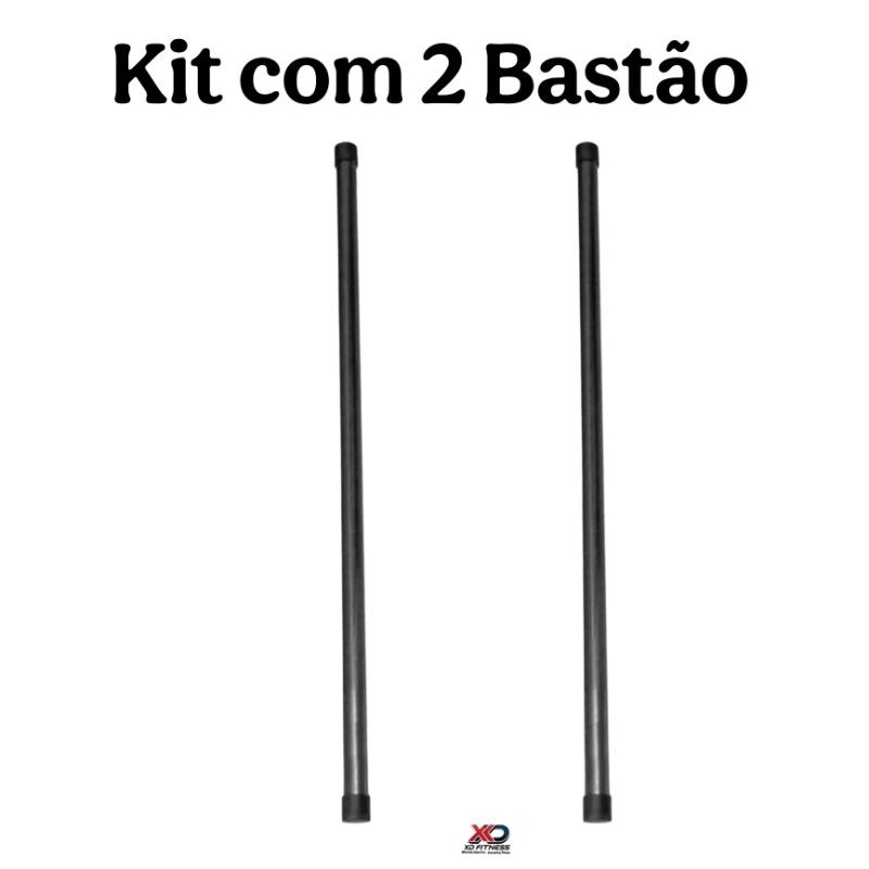 Bastão 2 Unidades Para Alongamento  Ioga Pilates Em Pvc  1 metro - Sem Carga