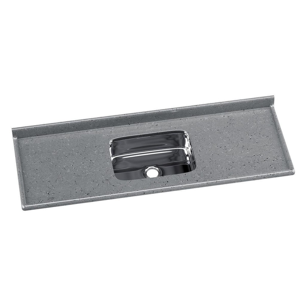 Pia de Cozinha Mármore Sintético 150x55cm com Cuba Aço Inox Multimóveis CR20474 em Oferta na Shopee