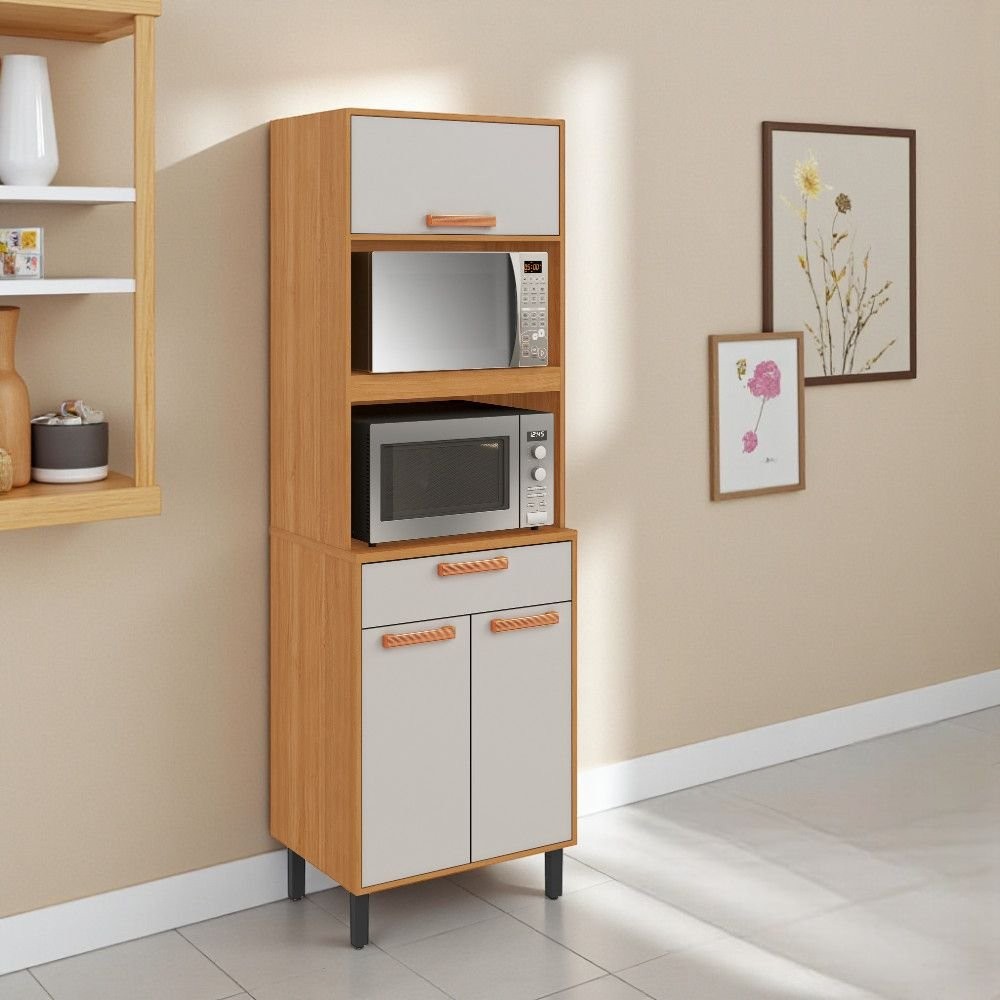 Paneleiro 3 Portas 1 Gaveta 70cm Espaço para 2 Fornos Nápoles Itatiaia em Oferta na Shopee