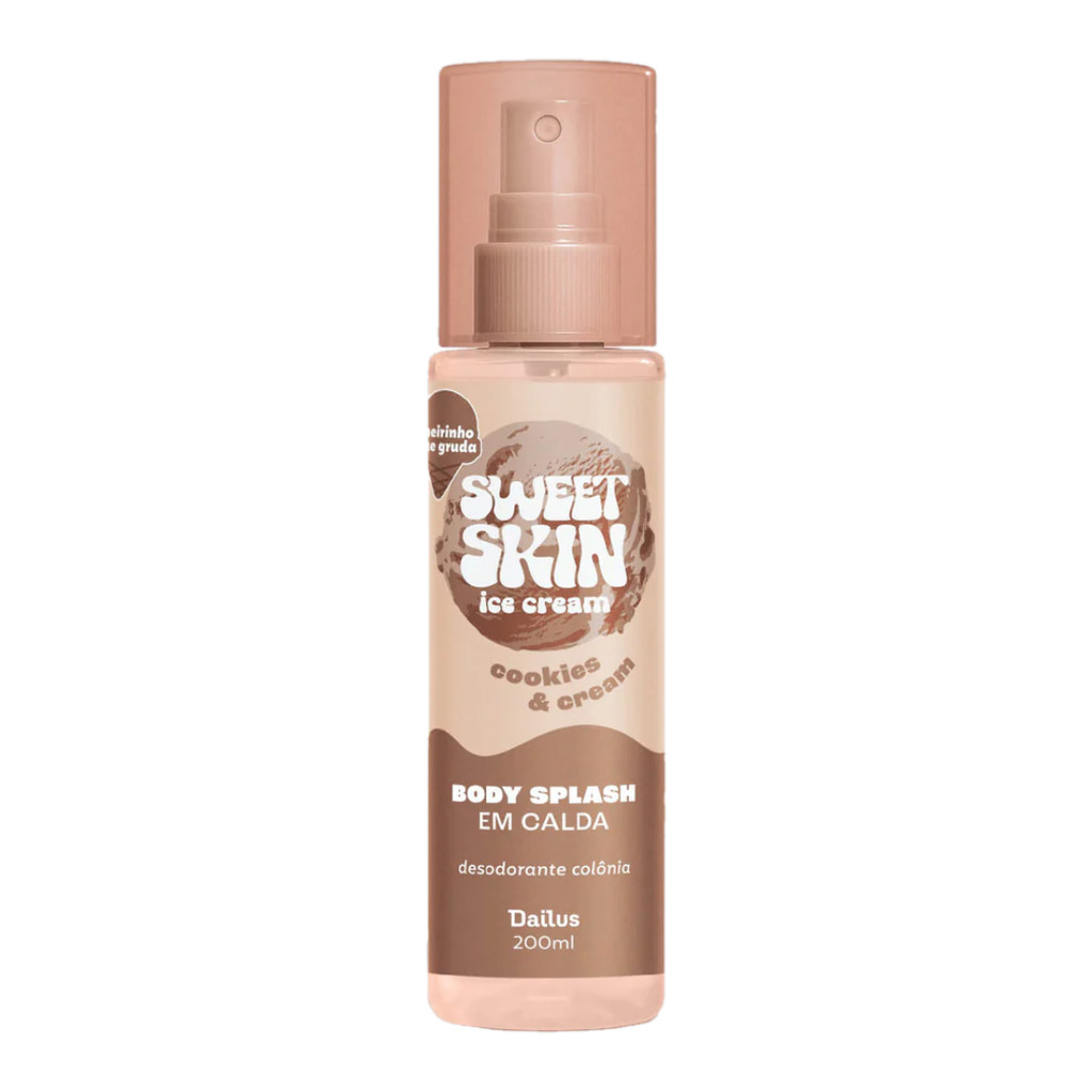 Body Splash Dailus Sweet Skin Cookie e Cream 200ml