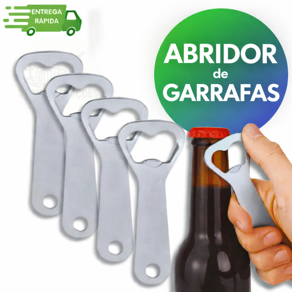 Abridor de Garrafa Inox Premium Reforçado – Ideal para Boteco, Bar e Cerveja | Utilidades de Cozinha