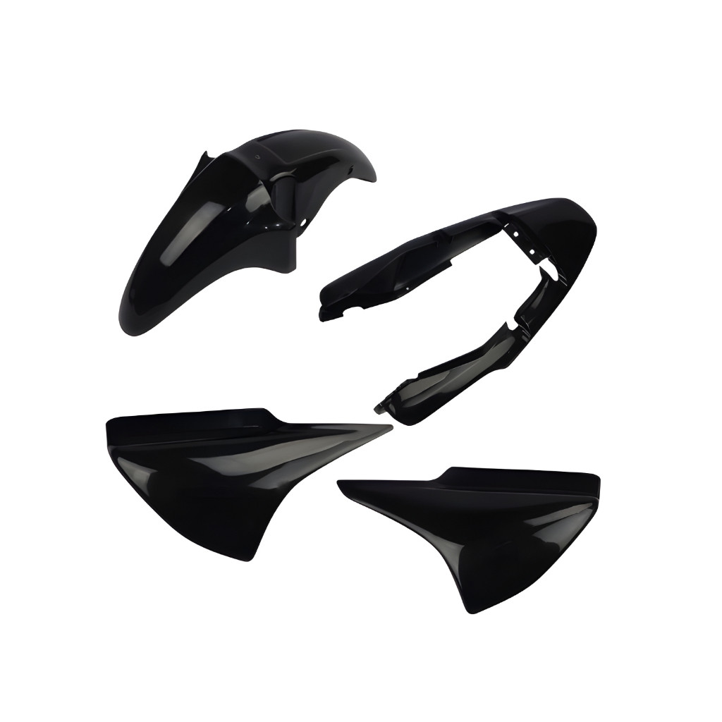 KIt Carenagem Plástico Paralama + Tampa + Lateral + Rabeta Titan 150 04 05 06 07 08 Preto Injetado
