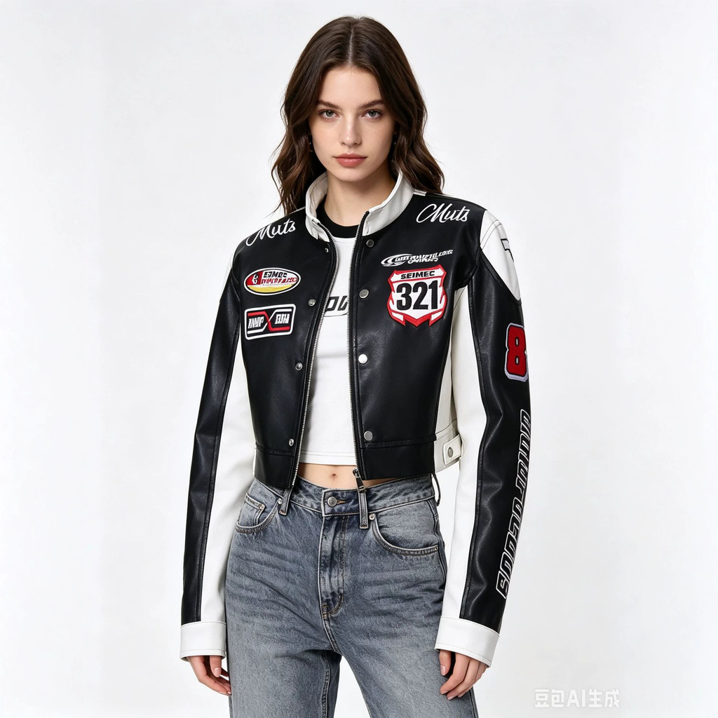 Roupas femininas de couro PU roupas da moda legal bonito Jazz dança roupas de motocicleta