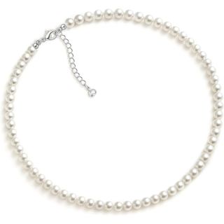 Colar de Pérolas Zeffy 4MM/6MM/8MM, Colar Choker Delicado de Pérolas de Imitação Redondas, Colar de Pérolas para Casamen