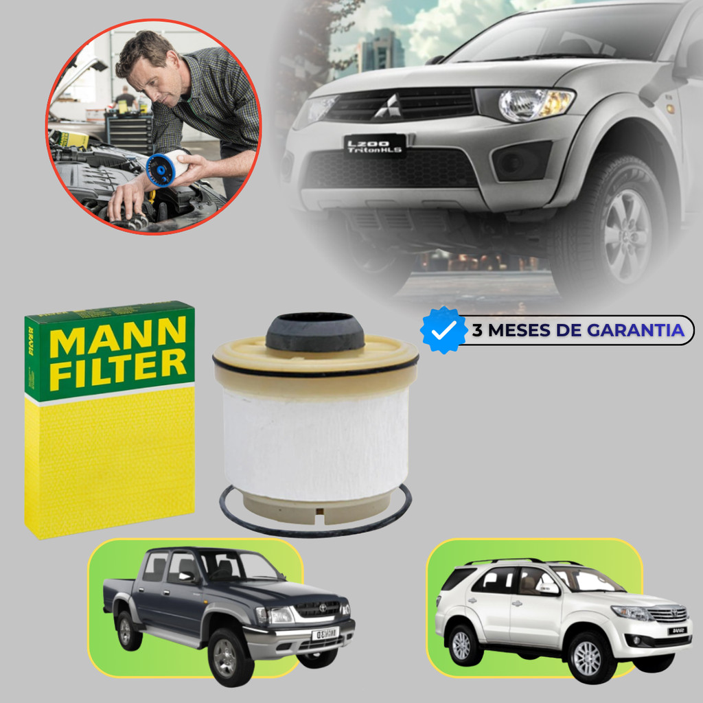 Filtro Combustível Diesel Toyota Hilux / SW4 3.0 - Mitsubishi L200 Triton 3.2 / 2.4 (PU835/1X)
