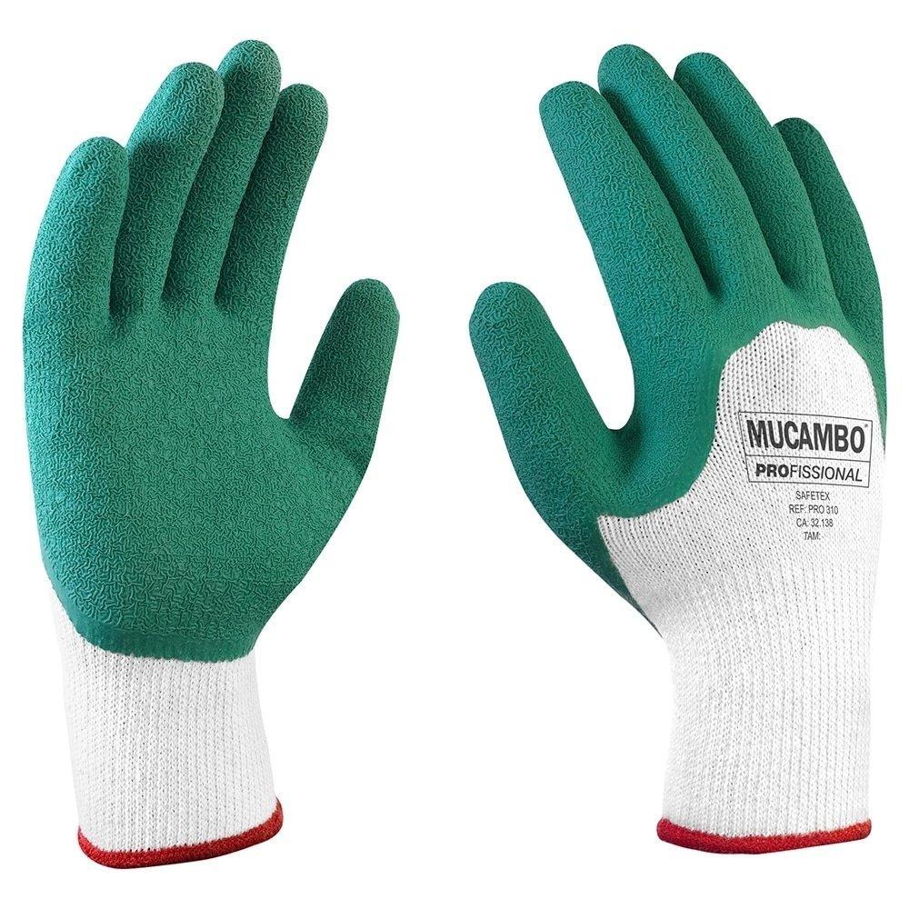 Luva Mucambo Pró 310 Nitrilon Malha/Látex CA32138 Verde Tamanho 10 - Embalagem com 10 Pares