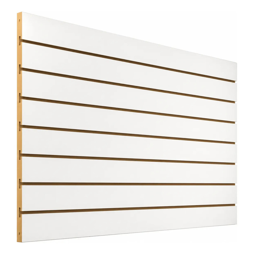 Painel Canaletado Mdf 1,20x0,60 Branco Premium Com Canaletas
