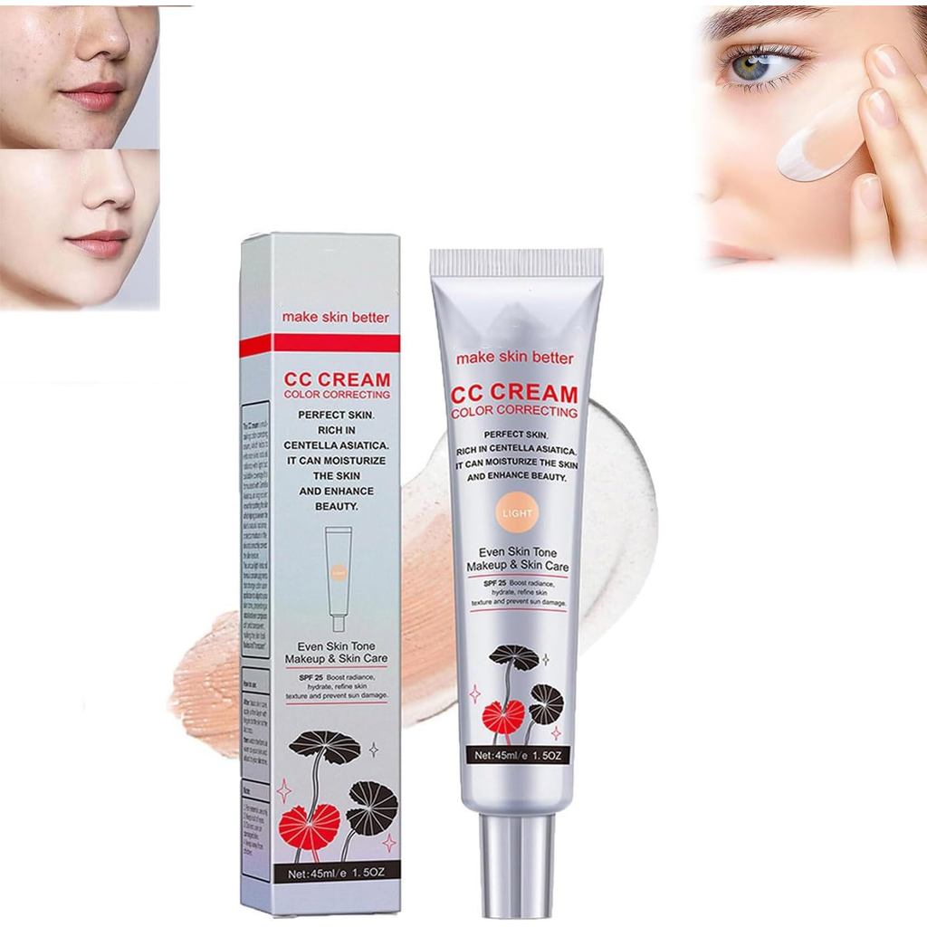 CC Cream Coreano que Muda de Cor, 2 em 1 para Cuidados com a Pele e Maquiagem, Base CC Cream Coreana, Base Coreana que M