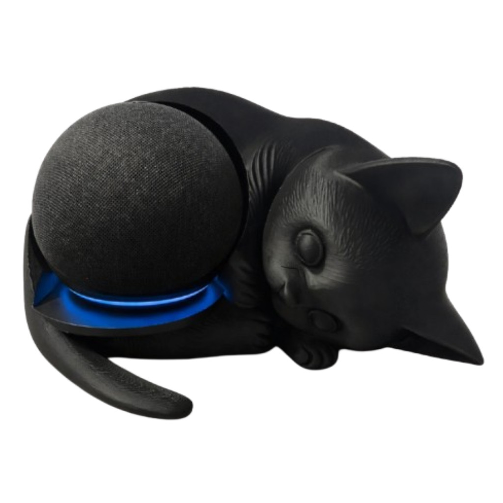Suporte Alexa Echo Dot 4 e 5 Geração Estilo Gato Decorativo para Mesa