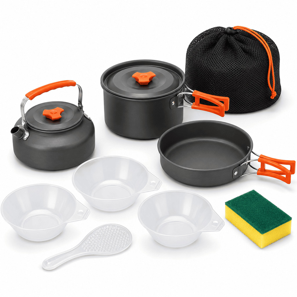 Kit 3 Panelas Para Acampamento Feita Em Alumínio Resistente