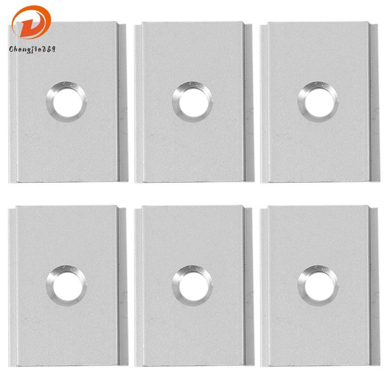 [Novo C] 6 Peças M6 T-Track Slider Porca Deslizante Liga De Alumínio De Slot Para Perfil Carpintaria Ferramenta Fixador