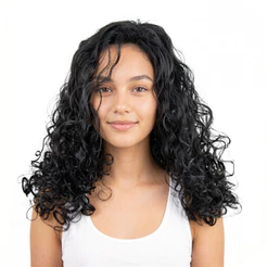 Senhoras lã encaracolado longo encaracolado peruca de cabelo Natural fofo macarrão instantâneo cabeça arnês completo aju