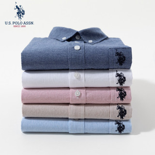 Uspoloassn Camisa masculina de manga curta cor sólida algodão linho Casual All-Match linho Paul camisa masculina verão