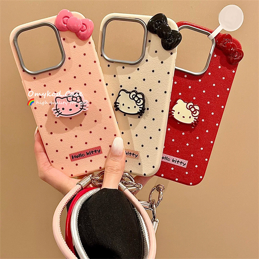 Capa INS Bow Spot Kitty Para Samsung A55 5G A05s A54 A15 A14 A12 A06 A36 A34 A35 A52 A16 A13 A23 A24 A25 A14 A17 M12 A34