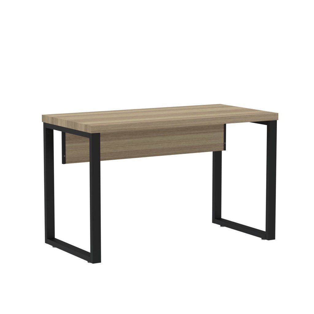 Mesa de Escritório Madeira 150x60x75cm M150/60pe40tub 150cm Industrial Noce Naturalle E Preto Noce Naturalle/Preto