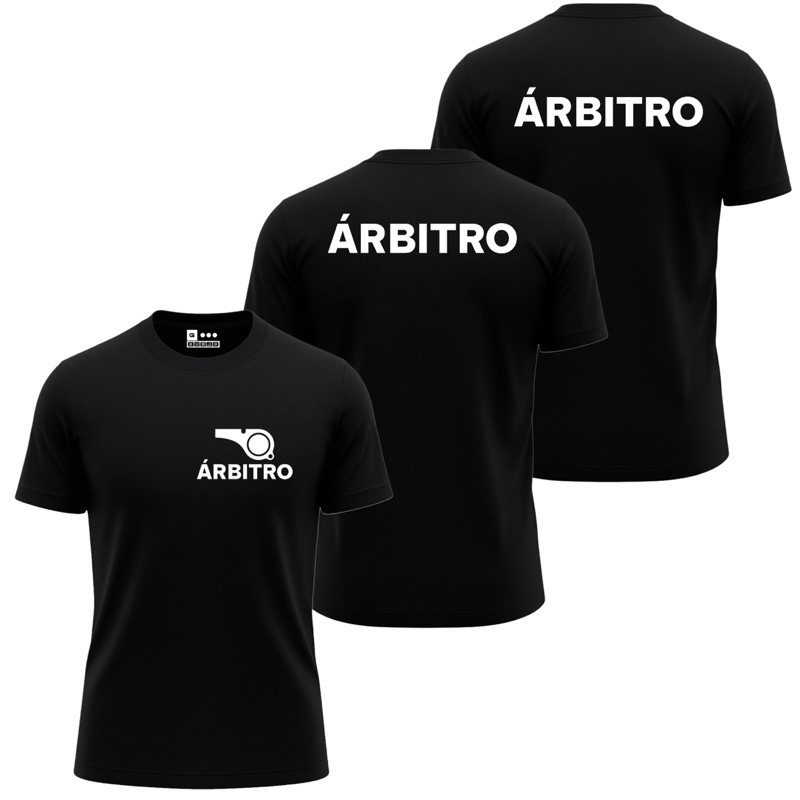 Kit 3 Camisas ÁRBITRO JUIZ FUTEBOL Uniforme Dry Fit Profissão Trabalho Camiseta Masculina
