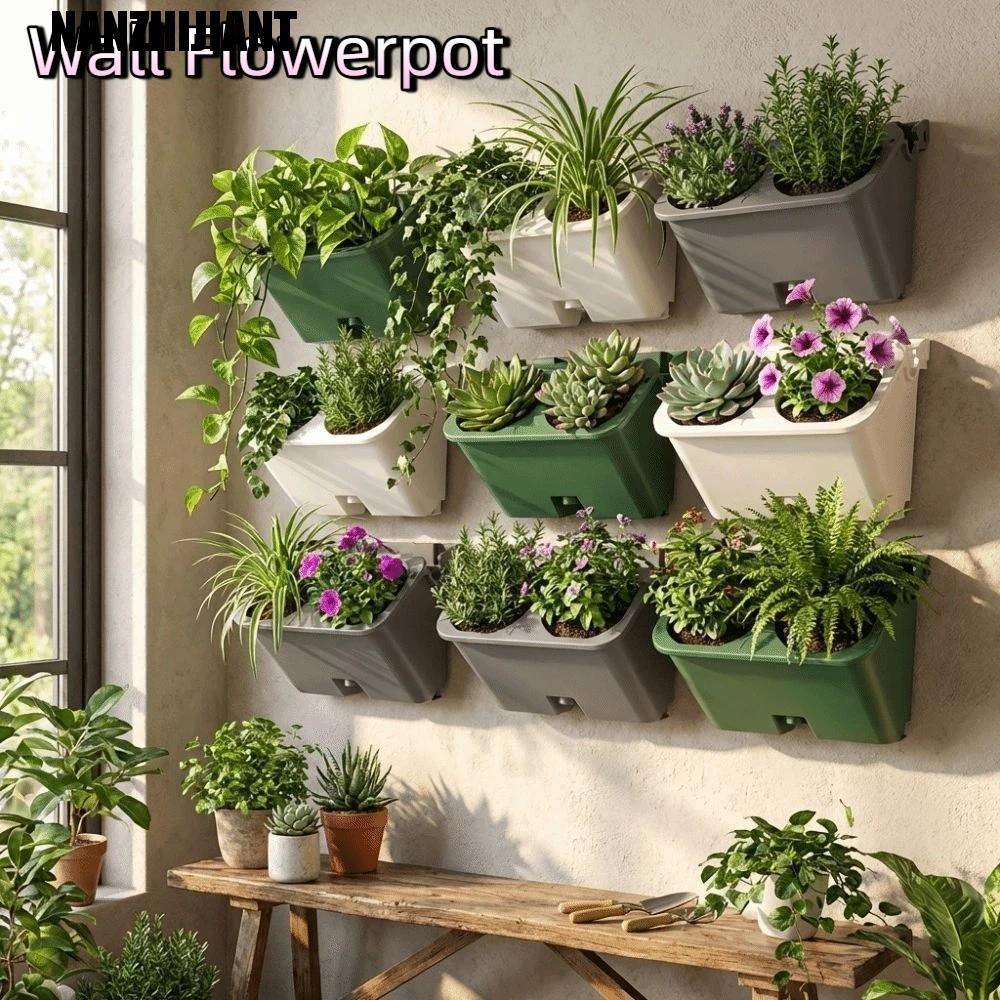 Plantador Vertical NANZHIJIANT , Vaso De Flores De Parede Empilhado De Plástico , Suporte Para Plantas Montado Na Ventil