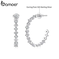 Brincos De Argola Bamoer Lucky Clover Joias Da Moda Para Presente Feminino