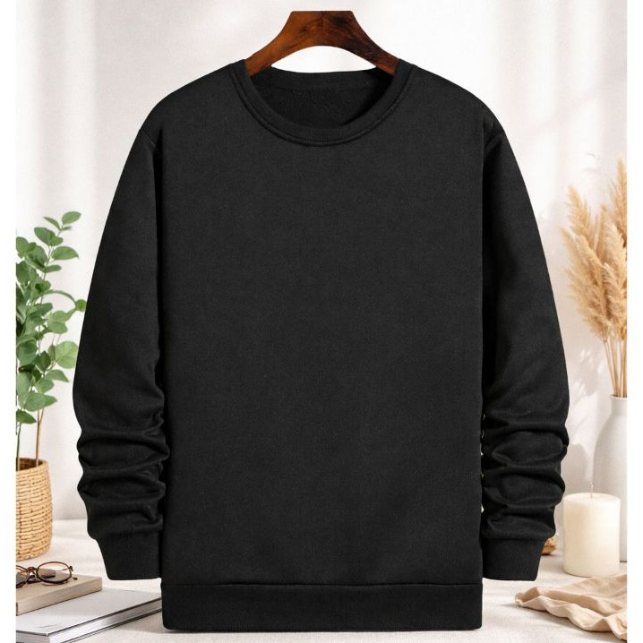 Blusa Moletom Gola Redonda Blusa De Frio Básico Careca Casaco de Inverno Feminino Masculino Flanelado Liso Algodão