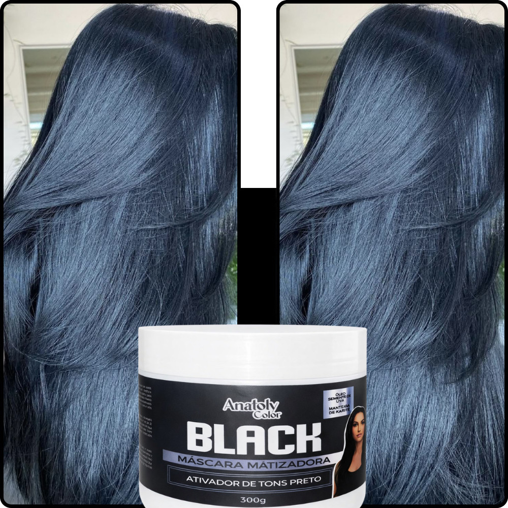 Máscara Tonalizante Black - Preto Máscara Matizadora - Sem Amônia - Tinta Cabelo 300g Colored — imagem 2 de 2