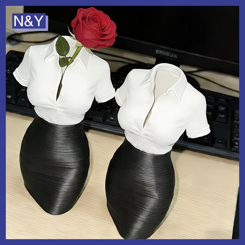 N & Y 3D Impresso Escritório Ornamento Criativo OL Profissional Estátua De Meio Corpo Vaso Mesa Arte Decoração Ideal Par