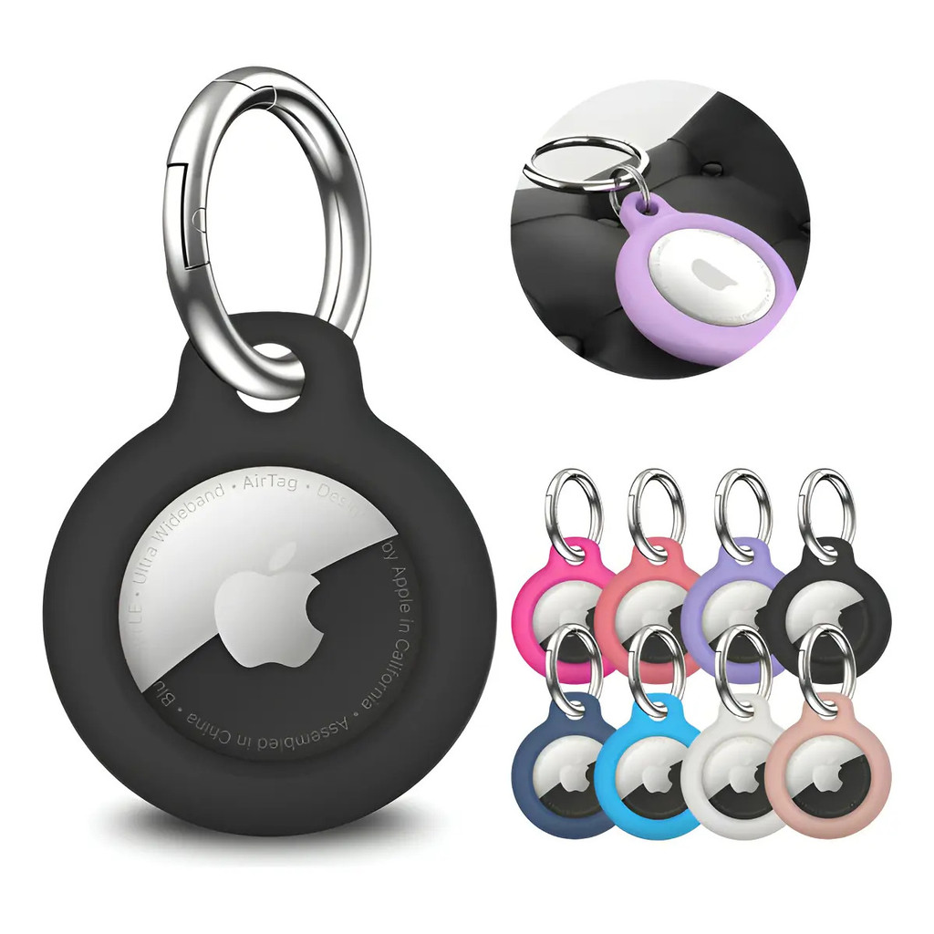 KIT 3 Capa Silicone AirTag Apple Case Protetora com Fecho Chaveiro para Pet Mala
