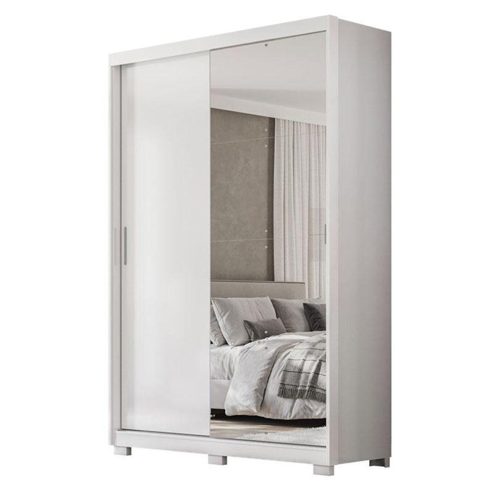 Guarda Roupa Riva Branco Amêndola Espelho Pés