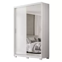 Guarda Roupa Riva Branco Amêndola Espelho Pés