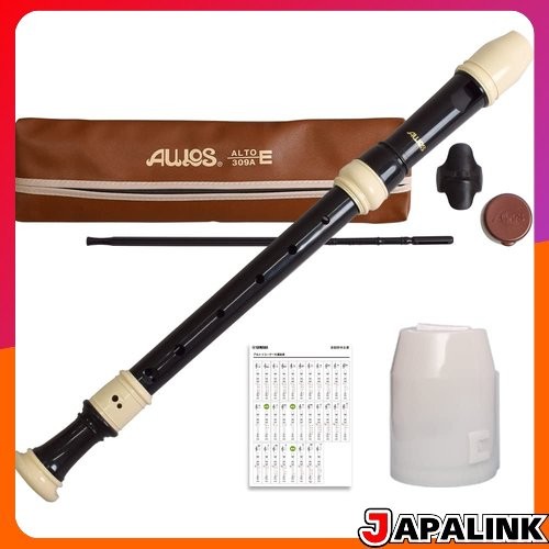 Flauta doce alto AULOS, estilo barroco, 309A, com conjunto de tampa antibacteriana 【Direct from Japan】