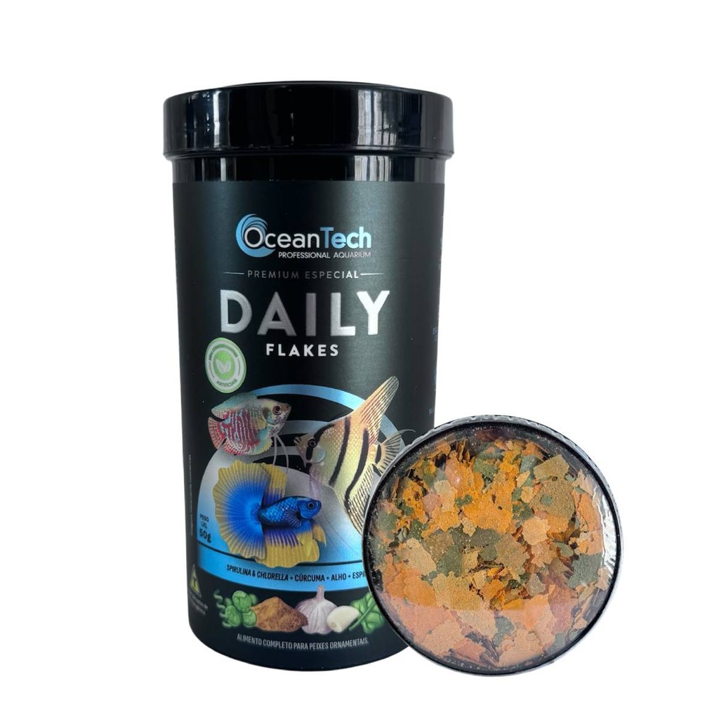 Ração flocos 50G Daily Flakes Ocean teck betta colisa acará