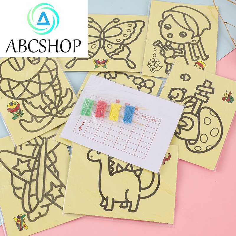 30/20/10 Conjunto de Pintura de Areia Infantil Conjunto de Pintura de Areia Artesanal Areia Criativa Colorida ABCSHOP