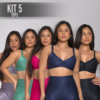 Kit 5 Tops Variados Academia Feminino Treino Fitness Alça Costa Aberta em Oferta na Shopee