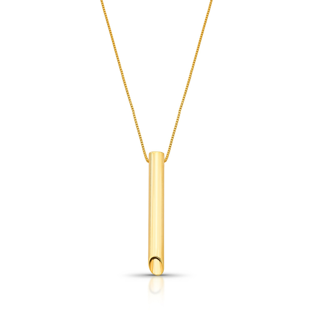 Conjunto Colar e Brinco Tubular Folheado a Ouro 18K Semijoia