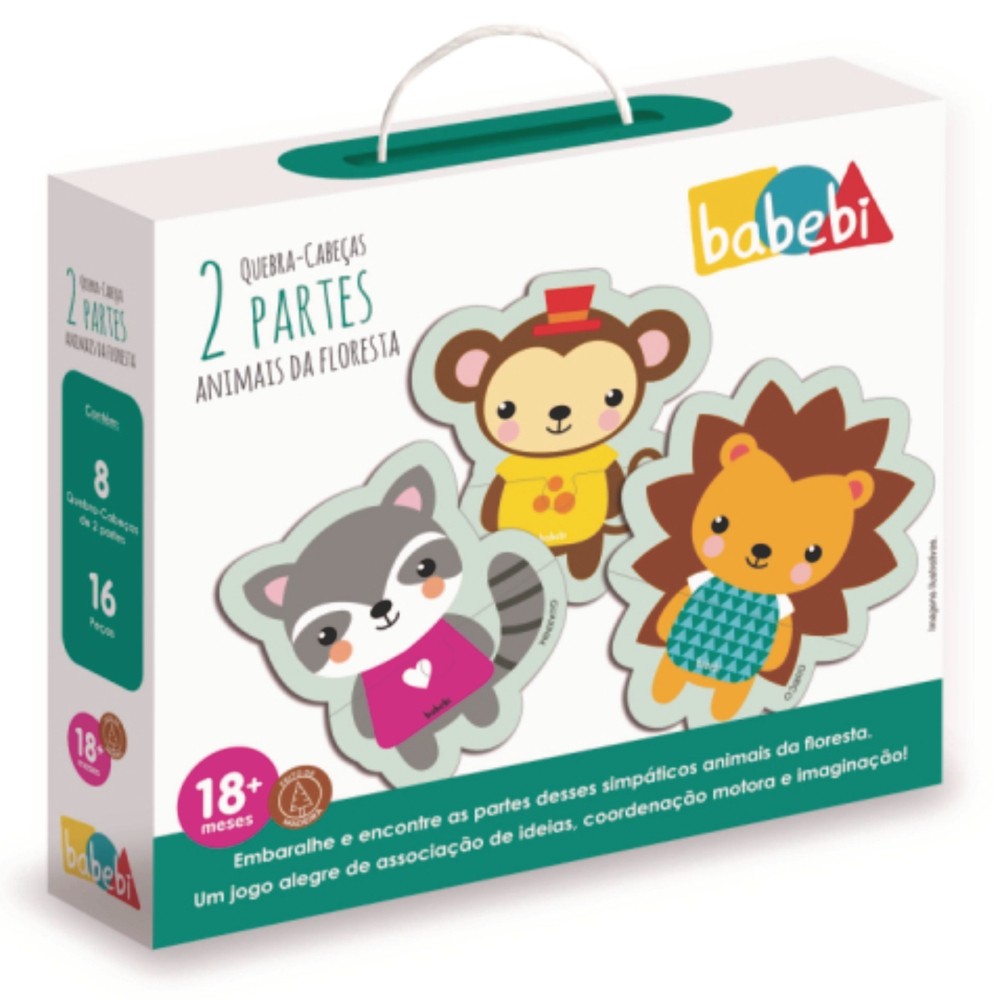 KIT 8 QUEBRA CABEÇAS ANIMAIS DA FLORESTA MADEIRA BABEBI 2 PARTES LÓGICO MDF INFANTIL JOGO EDUCATIVO em Oferta na Shopee