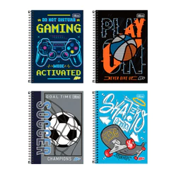 Caderno espiral capa dura 1/4 200 folhas D Mais Masculino Tilibra