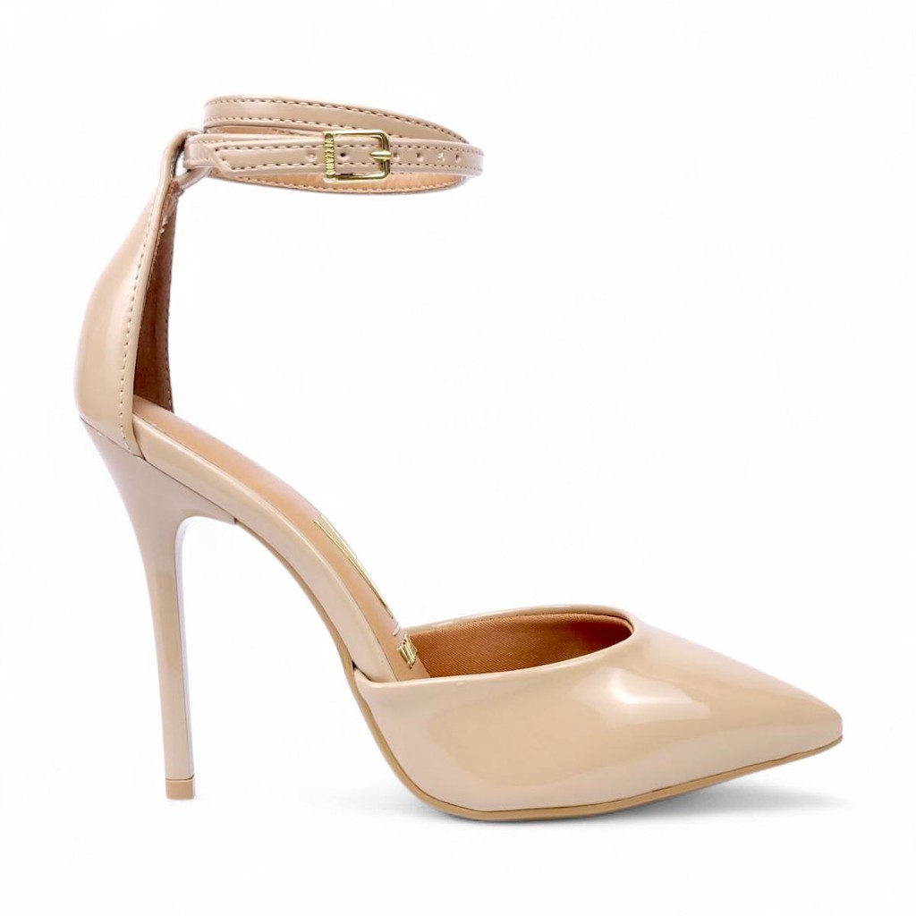 Scarpin Vizzano Salto Fino Em Verniz Tira no Tornozelo