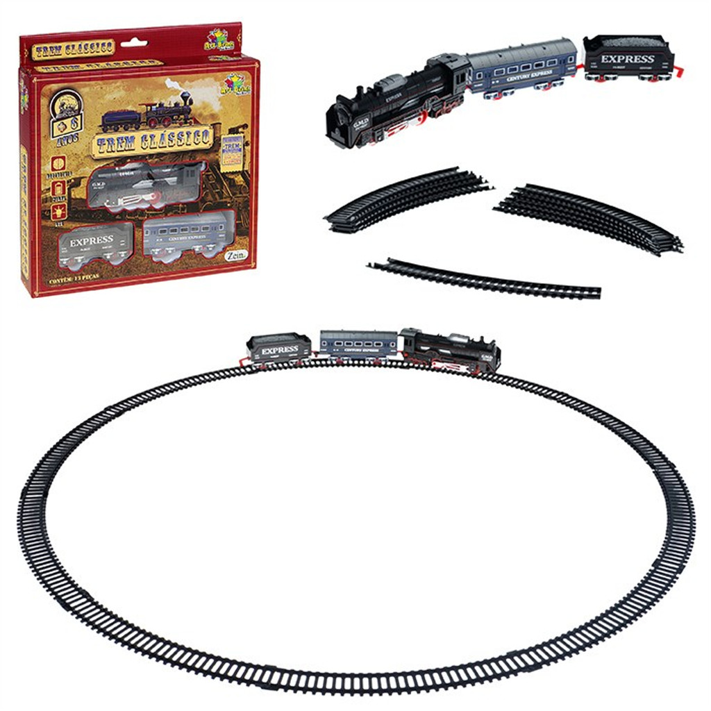 Trilho Trem clássico e Vagões Trenzinho Locomotiva à Pilha trem, trenzinho, trilho, brinquedo interativo