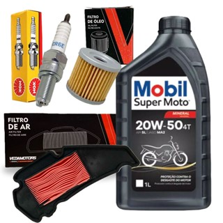 Kit Revisão Burgman 125 2005-2010 Troca Óleo Mobil 20w50  + Filtros e Vela Ngk em Oferta na Shopee