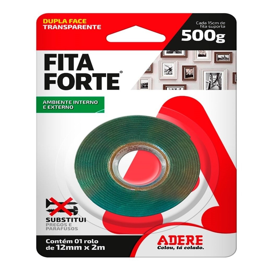 Fita Dupla Face Adere Adermax Forte Transparente 12mmx2m